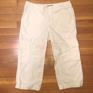 Banana Republic White Crop Cargo Pants Size 4